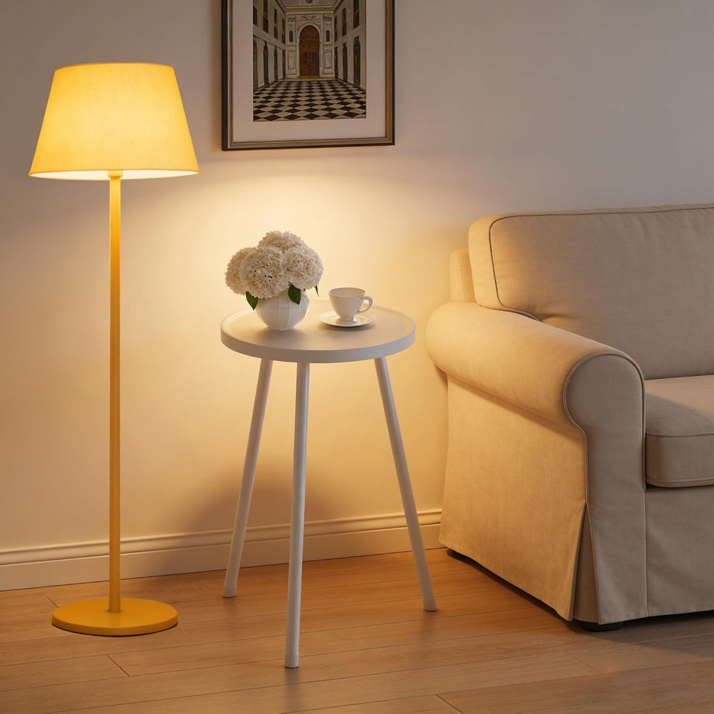 Small Couch Side Table, Drink Table, Mini Round End Table, Coffee Table, Snack Table for Small Spaces, Living Room, Bedroom, Sofa LET520W