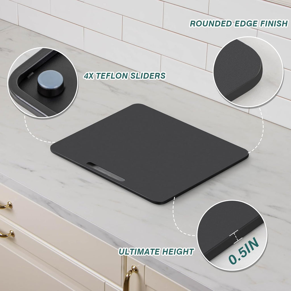ANBOXIT Metal Appliance Slider, Sliding Tray for Coffee Maker,360° Effortless Movement,Small Appliance Rolling Tray for Counter, Coffee Pot Slider, Wide - Small (10"D x 12"W)