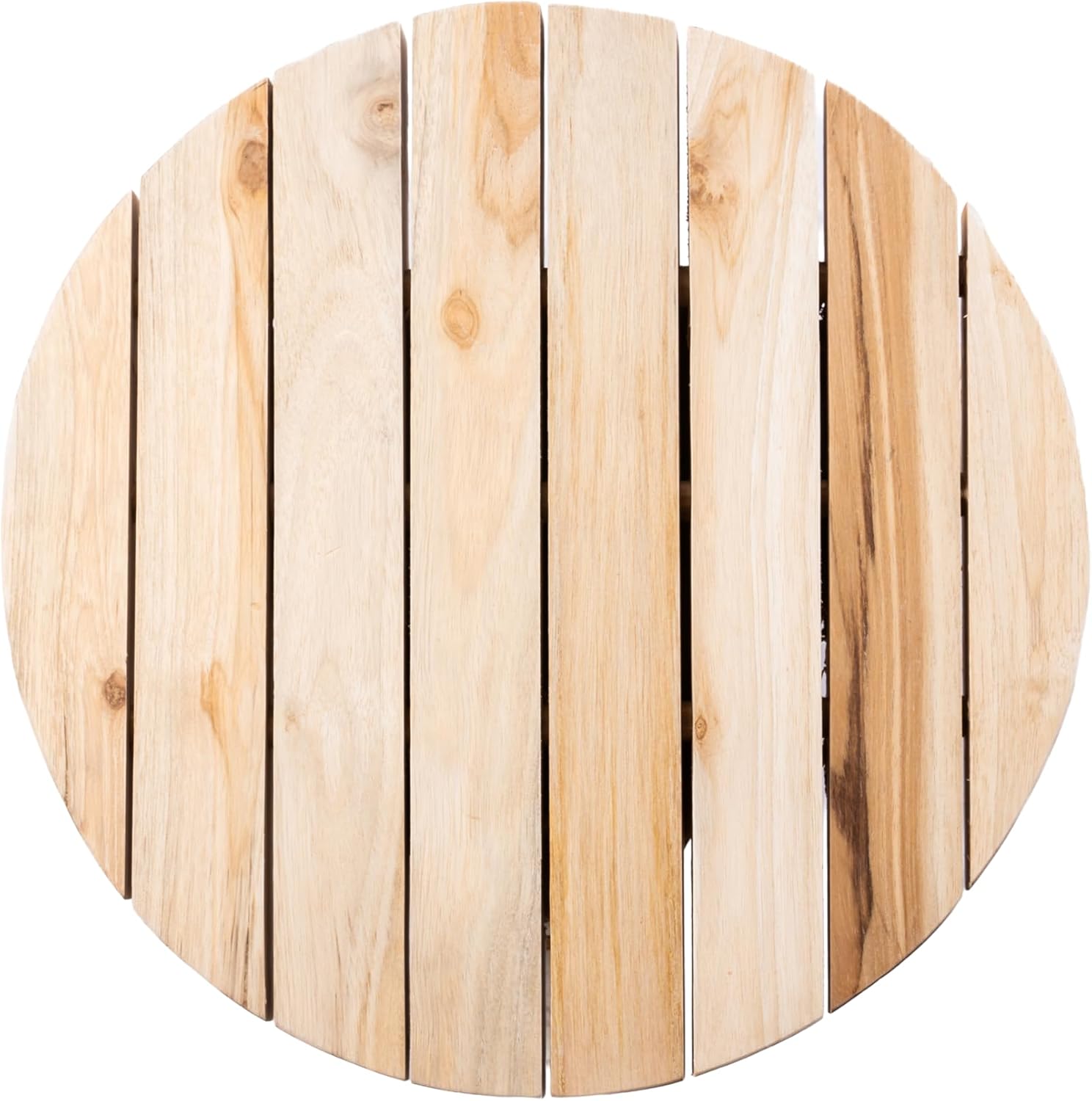 JONATHAN Y Finesse Handcrafted Solid Teak Wood Accent Stool, 14" Rustic Round Backless Step Stool for Living Room, Natural Bleach Finish Side Table, Holds up to 275 lbs STL3008A