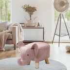Ottoman Stool Kids Stool Animal Footstool Sofa Tea Stool for Bedroom Decor, Pink