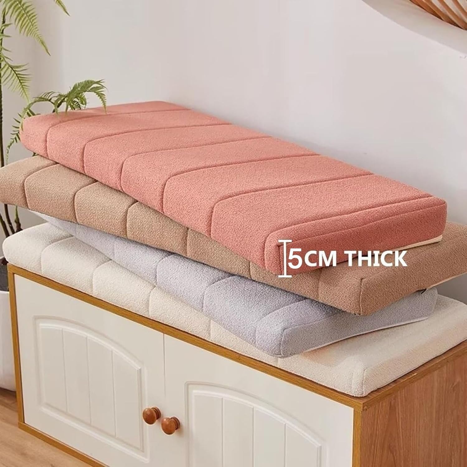 Bench Cushion for Indoor Outdoor Furniture Tufted Thicken Bay Window Seat Cushion Non Slip Waterproof Dining Piano Bench Pad Pillow Anti Cat Scratch for Patio Porch Swing(8,73x20in/185x50cm)