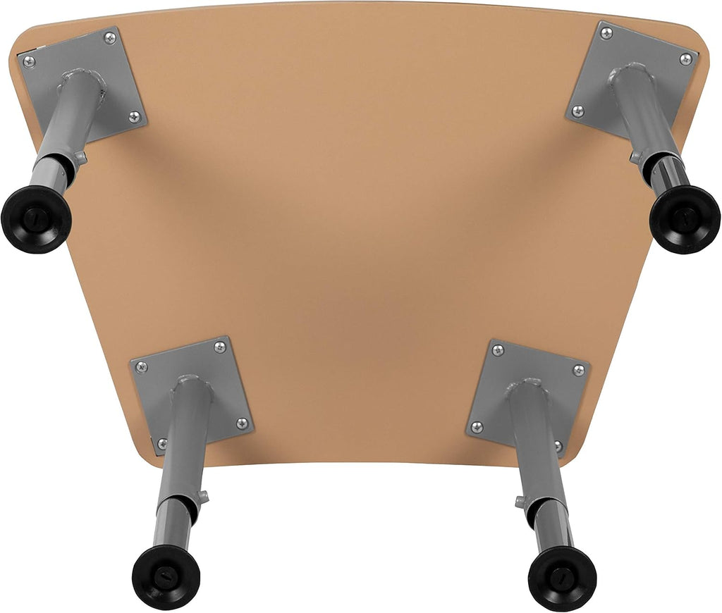 Flash Furniture Billie Hex Natural Collaborative Student Desk (Adjustable from 22.3" to 34") - Home and Classroom
