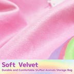 Jorbest Unicorns Stuffed Animals Storage Bean Bag Chair for Kids and Adults, Unicorns Rainbow Bean Bag Stuffed Animals Storage, Luxury Velvet Stuffie Seat - Cover ONLY (200 L/52 Gal, Rainbow)