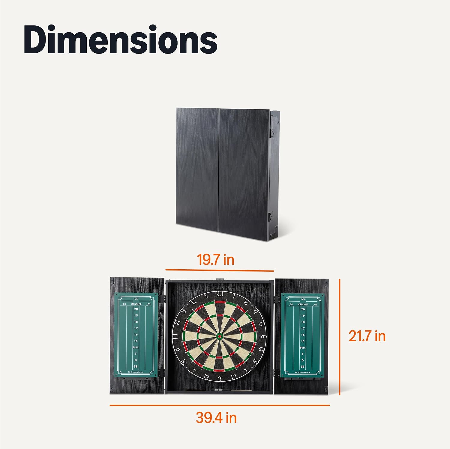 Amazon Basics Regulation Size Dartboard Cabinet Set for Adults, Black