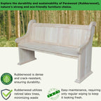 IC International Concepts, Sanctuary Bench, Solid Real Wood, Sturdy Parawood, Entryway/Dining/Living, Spacious Dimensions 58" W x 17.7" D x 18" H, 450 LBS Capacity, Paint/Stain Ready, Unfinished