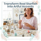 Starfish Decor - Star Fish for Craft - 6pk Real 3-4" White Sea Stars - Beach Wedding Decor - Coastal Party Decorations - Seashell Decor