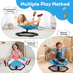 YGJT Kids Sensory Swivel Chair, Spinning Chair for Autistic Kids & ADHD Children, Autism Sensory Products Sit and Spin Activity Toys, Toddler Wobble Training Body Coordination, Blue