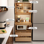 Kitchen Cabinet, Sliding Racks with Door, Sideboard Buffet, Versatile Cupboard for Dining Room, for Kitchen Living Room SND Dining Room White(50cm/19.6in)