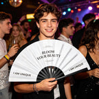 YumSur 20 Sets Sublimation Folding Clap Fan Blanks White Polyester Sublimation Fan Bulk DIY Heat Transfer Printing Fans for Line Dancing, Wedding, Graduation, Party