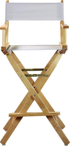 Casual Home 30" Director's Chair Natural Frame-with White Canvas, Bar Height