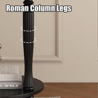 Round Side Table with Roman Column Legs, 2 Tier Sofa End Table with Storage,Accent Solid Wood End Tables,Small Circle Corner Tables for Living Room, Bedroom,50cm