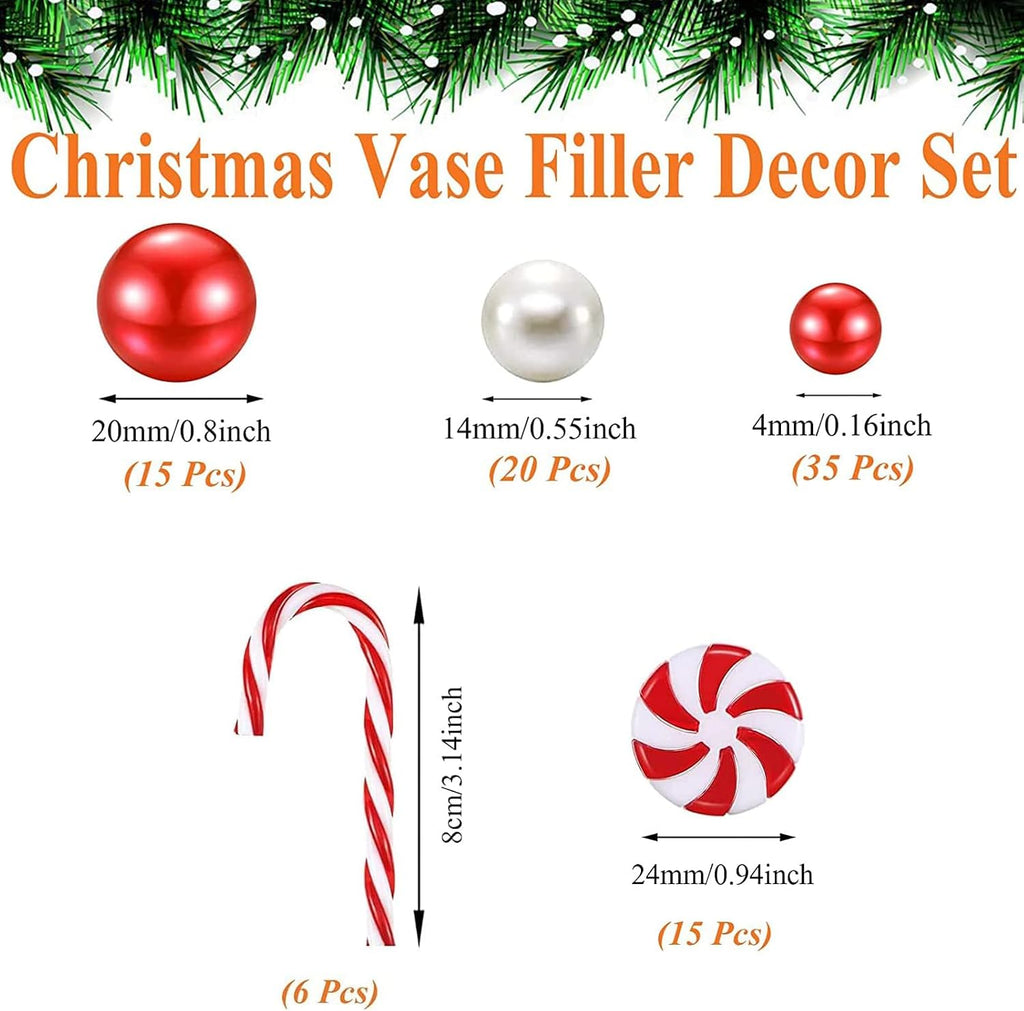 Christmas Vase Filler 10091 PCS Red White Vase Filler Beads Water Beads Candy Cane Christmas Vase Filler for Holiday Party Decor