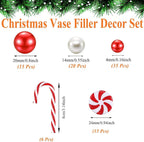 Christmas Vase Filler 10091 PCS Red White Vase Filler Beads Water Beads Candy Cane Christmas Vase Filler for Holiday Party Decor