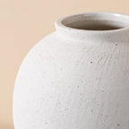 Starttag Large White Ceramic Vase, 9.8 inch Rustic Farmhouse Flowers Vase for Home Decor, Sandstone Texture Round Pottery Tall Vase Indoor for Table Living Room Decor