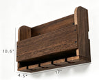 Wall Mounted Wooden Wine Rack with Glass Hanger | Wine Bottle Storage Shelf, Rustic Wall Wine Holder for Home Bar, Kitchen, Dining Room Farmhouse Decoration