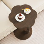 Uniclinens C-Shaped Solid Wood Round End Table - Side Table for Couch, Sofa Tables Slide Under Couch for Living Room, Small Nightstand for Small Space, Dark Walnut