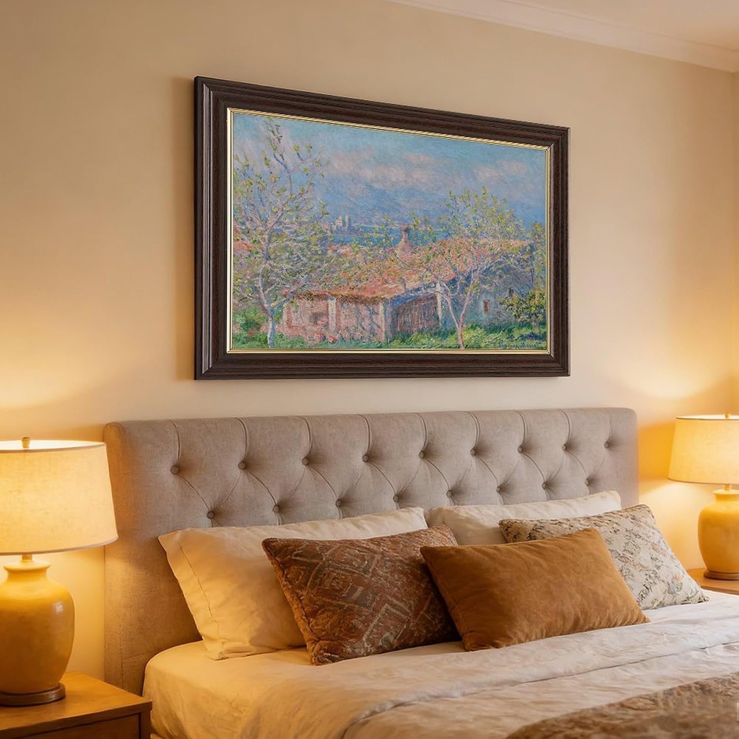 SESAG Claude Monet Art Print Gardener S House at Antibes Prints Posters Canvas Deco Paintings Vintage Wall Art For Living Room Bedroom Office Hanging Frame 8" L X 12" W