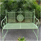 Benches, Outdoor Wrought Iron Furniture Set, Garden Balcony Chair & Coffee Table for Courtyard Villa