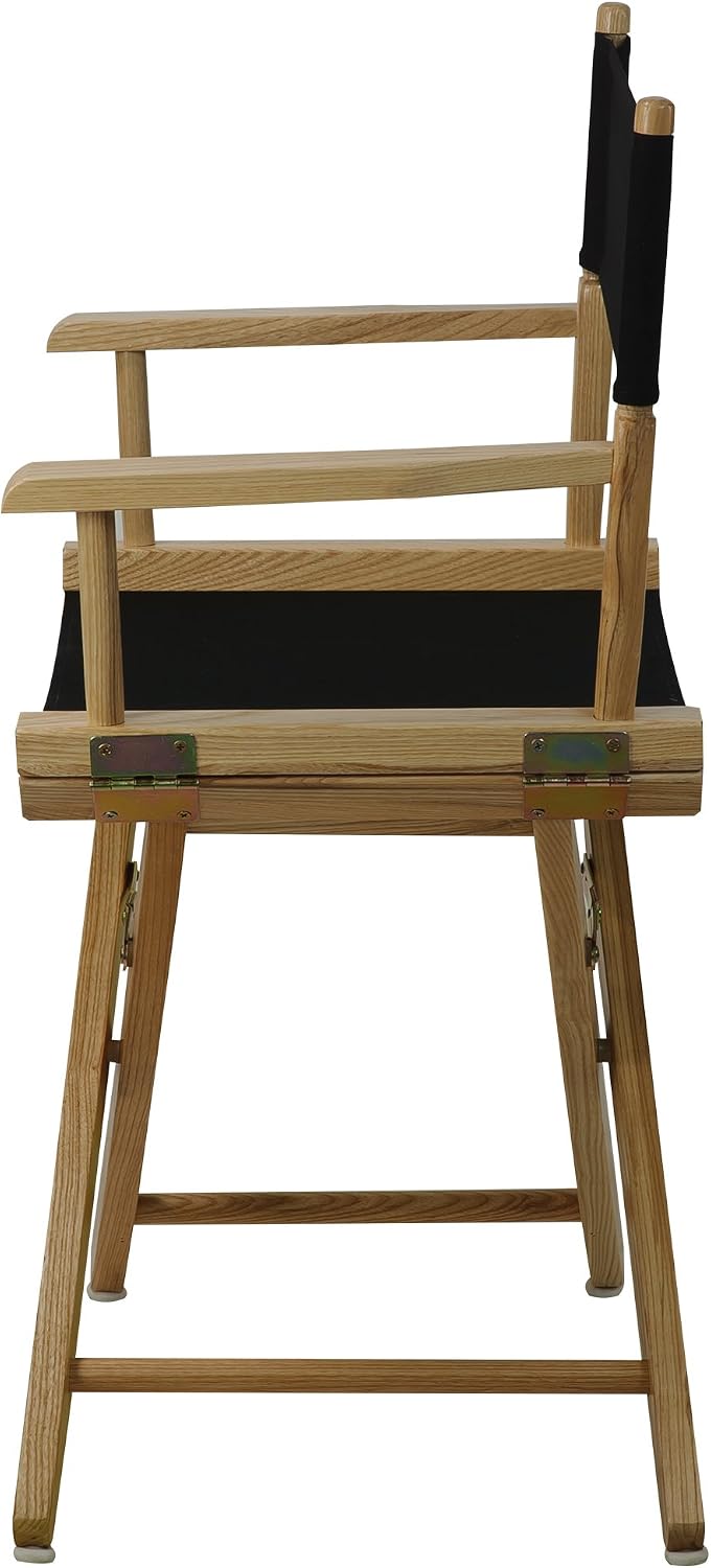 American Trails Extra-Wide Premium 18" Director's Chair Natural Frame with Black Canvas