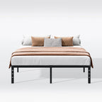 Hafenpo 14 Inch Queen Bed Frame - Sturdy Metal Platform Queen Size, No Box Spring Needed, Heavy Duty, Easy Assembly, Strong Bearing Capacity, Under Bed Storage, Black
