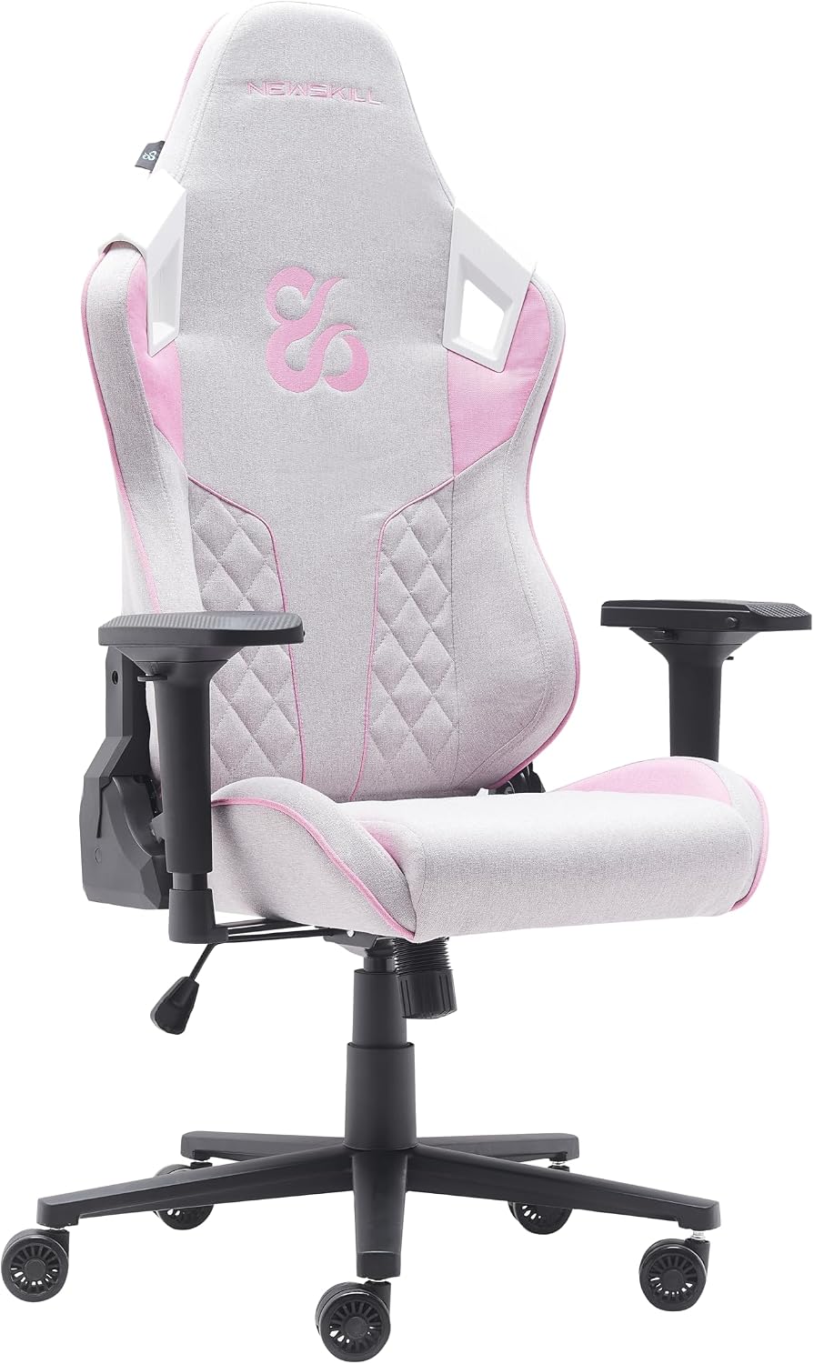 NEWSKILL Takamikura V2 Ergonomic Gaming Chair with 4D Armrests, 180° Backrest, Breathable Fabric and Steel Base, Pink