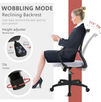 PayLessHere Office Computer Gaming Chair Ergonomic Mesh Desk Chair Adjustable Video Game Chairs with 360 Degrees Swivel Wheels Armrest Lumbar Support for Home Office,White