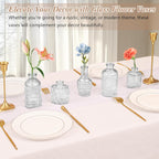 Set of 40 Glass Bud Vases, Small Clear Glass Vases in Bulk, Mini Vintage Embossed Flower Vase for Wedding, Centerpieces, Birthday Party, Home Table Decorations, Baby Shower (Clear)