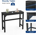 Outdoor Bar Table, 42" Weatherproof Patio Bar Height Counter Table, HIPS Material, Waterproof, for Outside, Garden, Backyard, Balcony, Poolside, Black