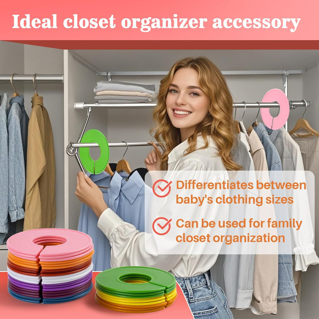 Closet Dividers Clothes Organizers - Sukh Closet Organizers Plastic Clothes Size Dividers Labels Separators for Garment Organizer Boutique Hanger Clothing Rack No Burrs 10 Assorted Colors (50)