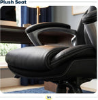 Serta Bryce Executive Office Chair - Ergonomic Computer DeskChair with Lumbar Technology - Adjustable Height - Memory Foam Body Pillows - 360° Swivel Rolling Base - Bonded Leather - Black