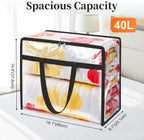 SpaceTrove Clear Storage Bags, 4 Pack Under Bed Storage and Closet Organizers Containers, Vinyl Foldable Heavy-Duty Moving Bags with Zippers for Comforter, Bedding, Duvet, Blanket & Toy Storage, 40L