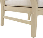 Christopher Knight Home Perla Acacia Wood Lounge Chair Outdoor Set of 2 with Removable Cushion, Wooden Patio Accent Chair, Patio Garden Comfy Reading Chair, Sand/Beige