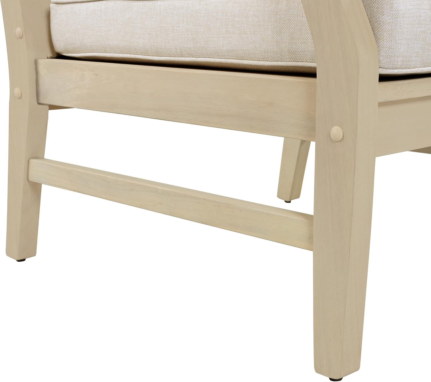 Christopher Knight Home Perla Acacia Wood Lounge Chair Outdoor Set of 2 with Removable Cushion, Wooden Patio Accent Chair, Patio Garden Comfy Reading Chair, Sand/Beige