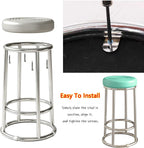 Backless Counter Stools, Commercial Stainless Steel Iron Stool, Office Three-Ring High Chair, Reinforced Base Frame, for Daily Use(Grey,75cm)