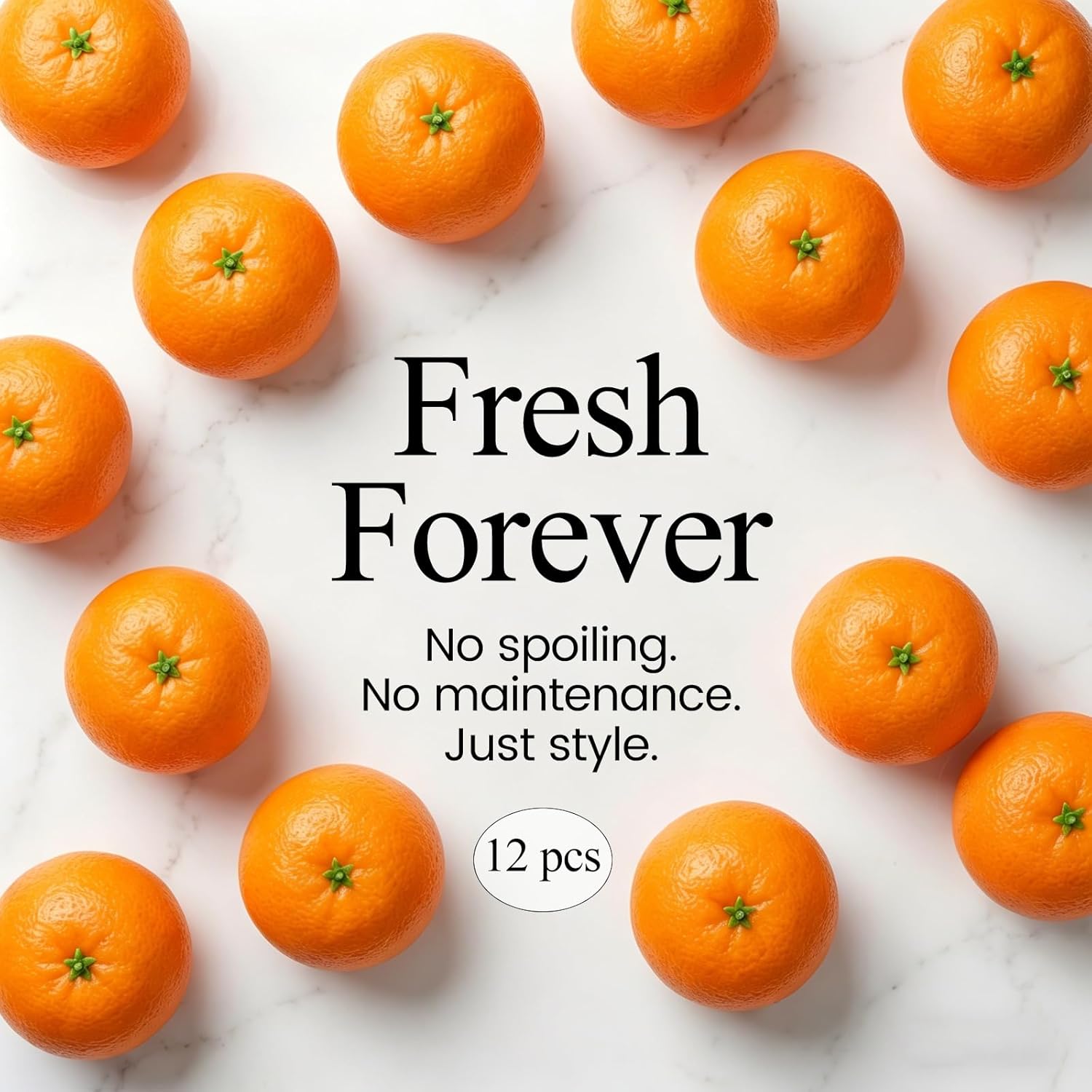 HAKSEN 12 PCS Fake Oranges, Artificial Fruits for Decoration Lifelike Fake Fruit Faux Oranges for Home Kitchen Cabinet Decor Photography Prop