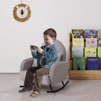 Baby Rocking Chair,Toddler Chair,Kids Chair,Kids Sofa, Shaky Metal Foot and Sherpa Fabric,Toddler Rocking Armchair for Boys and Girls Rest (Grey)