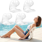 Sliner 4 Pack Portable Poolside Chair Lightweight Adult Foldable Flip Chair with Back Support for Pool Beach Camping Stadium Boats Tailgates