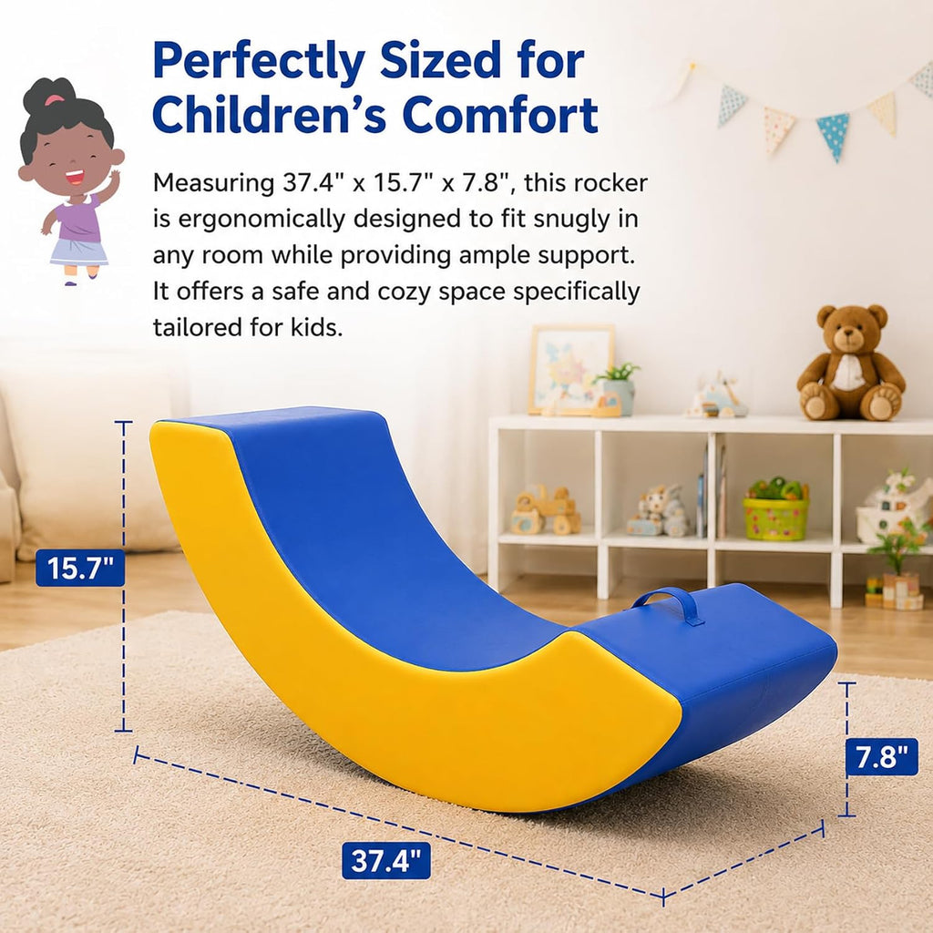 Sensory Rocking Chair with Waterproof PU Cover,High-Density Foam Portable Sensory Chair for Kids-Classroom Rocker for Focus & Engagement