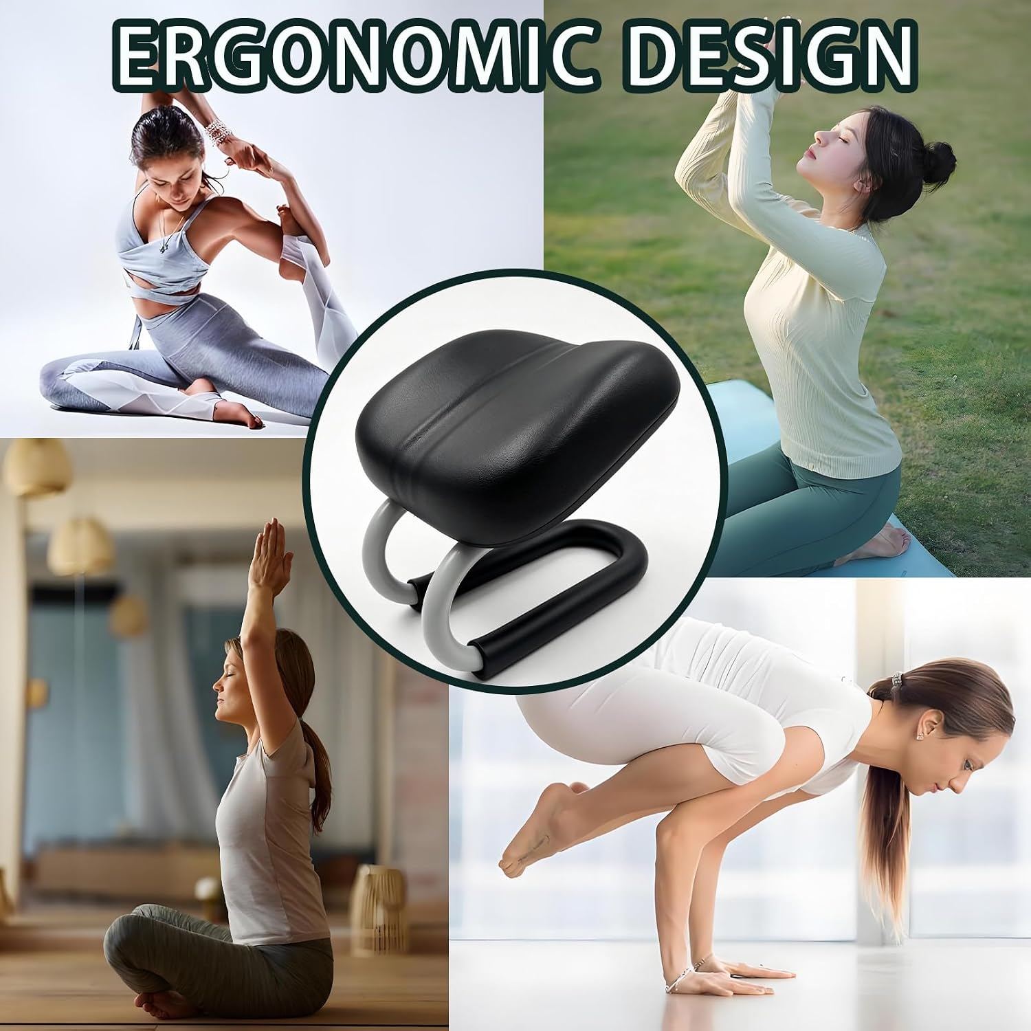 Meditation Bench & Prayer Kneeling Meditation Stool, Adjustable Height Meditation Chair, Prayer Bench with Cushion for Home Worship, Studio Portable Non-Slip Yoga Stool and Quiet Reflection.