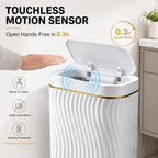 Ogikey Bathroom Trash Can with Lid, 5 Gallon Automatic Touchless Garbage Can, Motion Sensor Smart Trash Bin, Slim Waterproof Waste Bin for Living Room, Bedroom, Office, Kitche