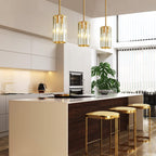 Gold Pendant Lighting Modern Pendant Light Mini Crystal Chandeliers Adjustable Pendant Light Fixture for Kitchen Island Dinning Room Corridor Bedroom(Gold 3-Pack)