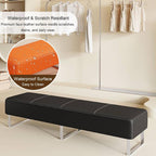 Faux Leather Reception Bench, Waiting Room Bench Upholstered Padded Seat for Salon, Reception, Conference Room, Office Lobby, Shop Gray 15.7" Dx47 Wx15.7 H