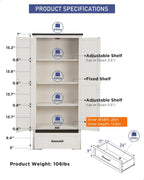 JXQTLINGMU Farmhouse Kitchen Pantry Cabinet - 72" Tall Wood Kitchen Storage Cabinets with Adjustable Shelves & 2 Barn Style Doors & Drawer, Versatile Storage for Dining Room, Bathroom, Antique White