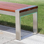Patio Benches for Outdoors Outdoor Leisure Bench Stainless Steel Park Rest Street Double Seat Garden Benches for Outdoors