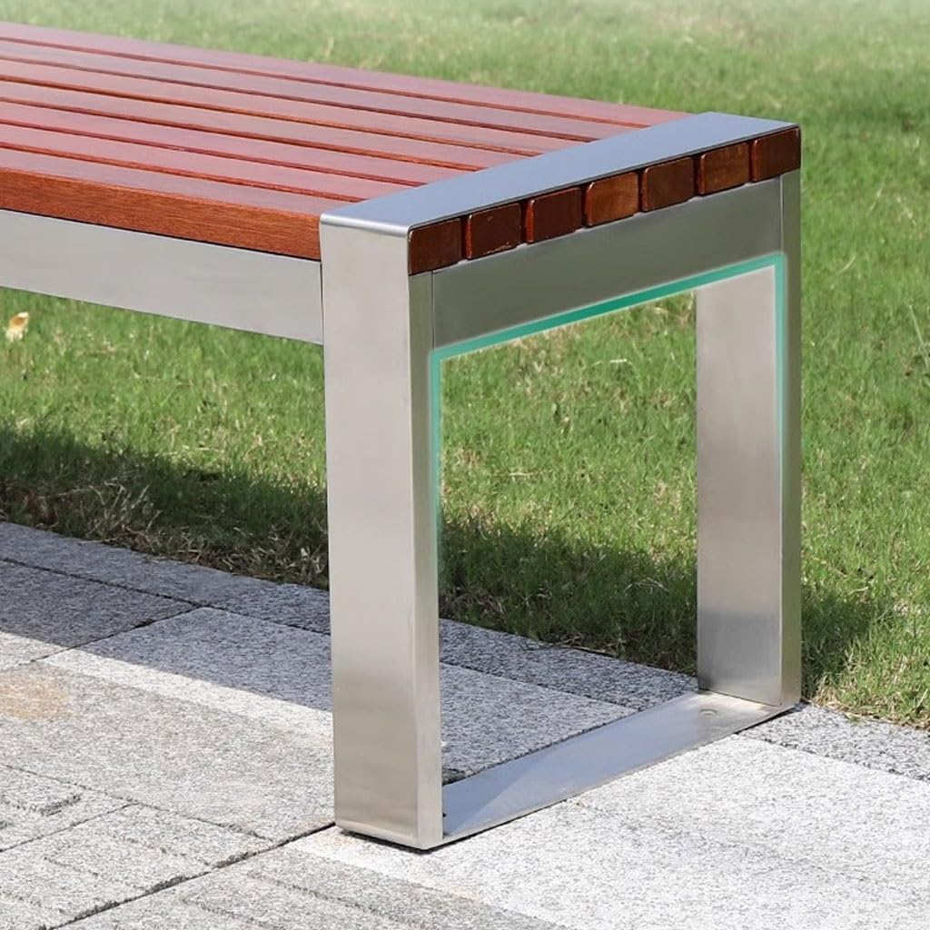 Patio Benches for Outdoors Outdoor Leisure Bench Stainless Steel Park Rest Street Double Seat Garden Benches for Outdoors