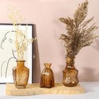 Glass Bud Vases Set of 12 - Small Amber Flower Vase for Wedding Centerpieces, Home Decor, Party Decorations