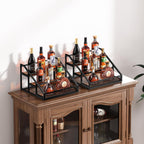 B4Life 2 Pack 3-Tier Liquor Bottle Display Shelf Bar Shelves for Liquor Bottles,Retro Liquor Shelf for Bar Liquor Whiskey, Spirits