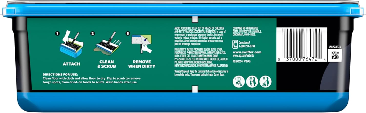 Swiffer Heavy Duty Mop Wet Multi-Surface Cloth Refills for Floor Mopping and Cleaning, Outdoor Window Fresh Scent, 20 count