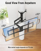 ELIVED Pillar TV Mount for Most 32"-75" TVs, Column TV Mount for Gazebo Patio Pergola, No Drill Full Motion tv Bracket Swivel and Tilt, Fits Multi-Shaped Poles, Max VESA 600x400mm, 88 Lbs.