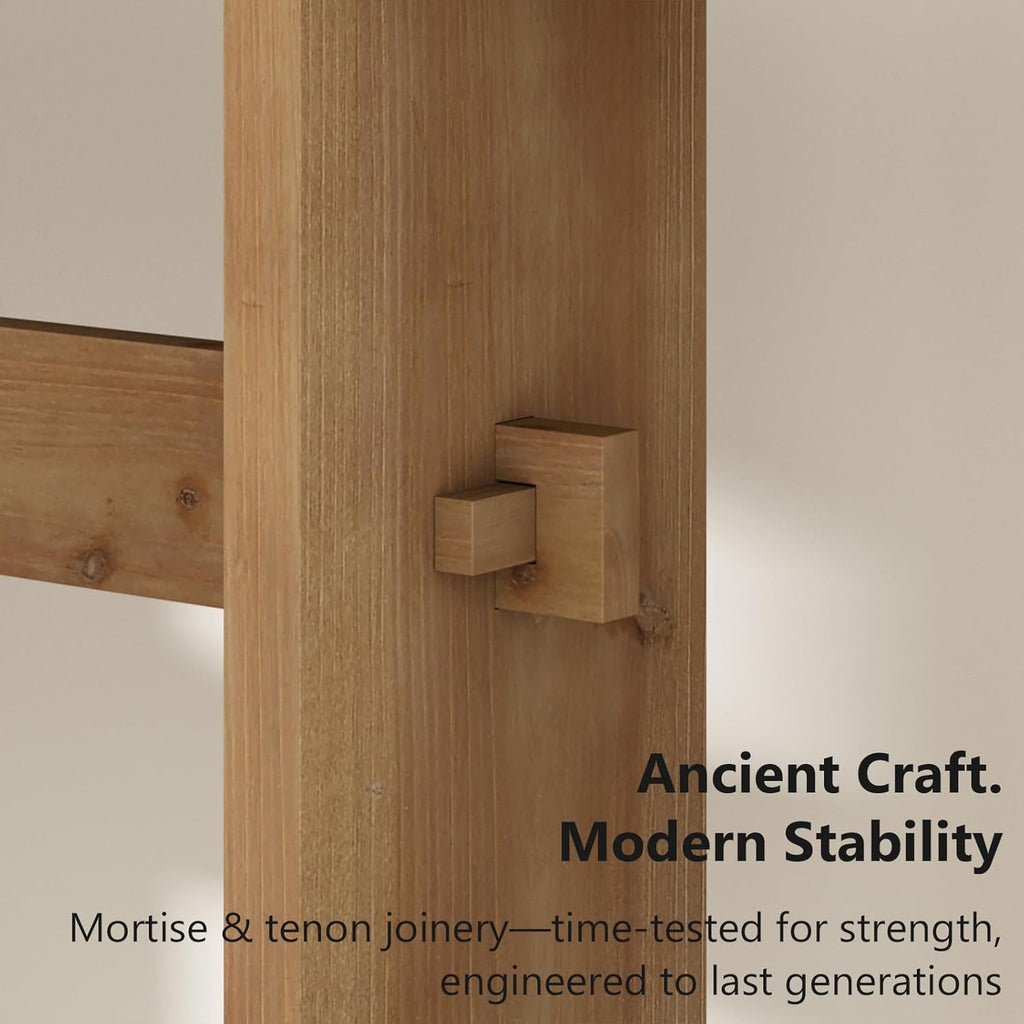 Solid Wood Console Table, 63" Farmhouse Entryway Table with Sturdy Mortise and Tenon Joints, Rustic Sofa Table for Hallway, Behind Couch, Foyer, 15 Mins Easy Assembly